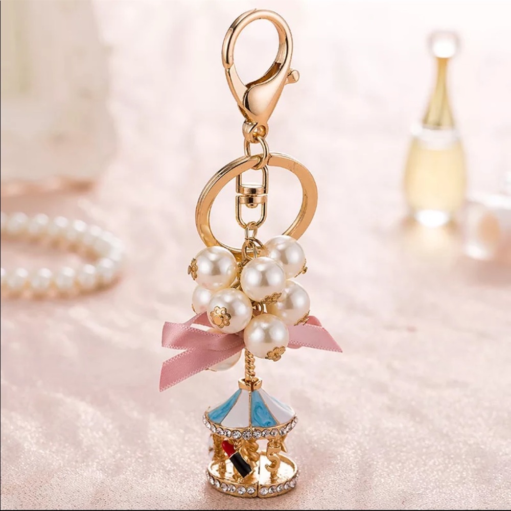 Blue and White Cute Keychain